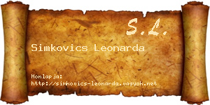 Simkovics Leonarda névjegykártya